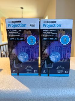 2 Outdoor Kaleidoscope Projection Lights-Icy Blue, NEW!