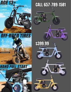 New Kids Mini Bike Pull Start 28 MPH Low Price Of $399