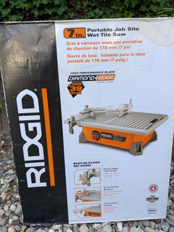 RIDGID 7" Portable Job Site Wet Tile Saw