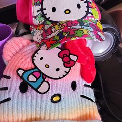 Kids Hello Kitty Cap N Beanie Set 