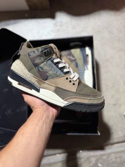 Jordan Patchwork Camo 3s size 9.5 USED But Clean