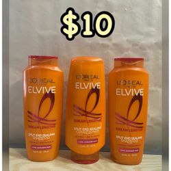 L’Oréal París Elvive (2)Shampoos & (1) Conditioner 12.6 fl oz each, $10 for all/ $10 por todo
