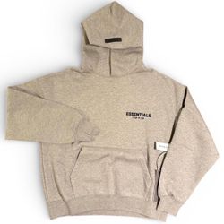 🔥 FEAR OF GOD ESSENTIALS HOODIE – DARK OATMEAL – SIZE L (NEW)