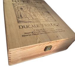 Vintage Ruffino wine Ducale Trilogy Wooden wood Box with latch Storage 