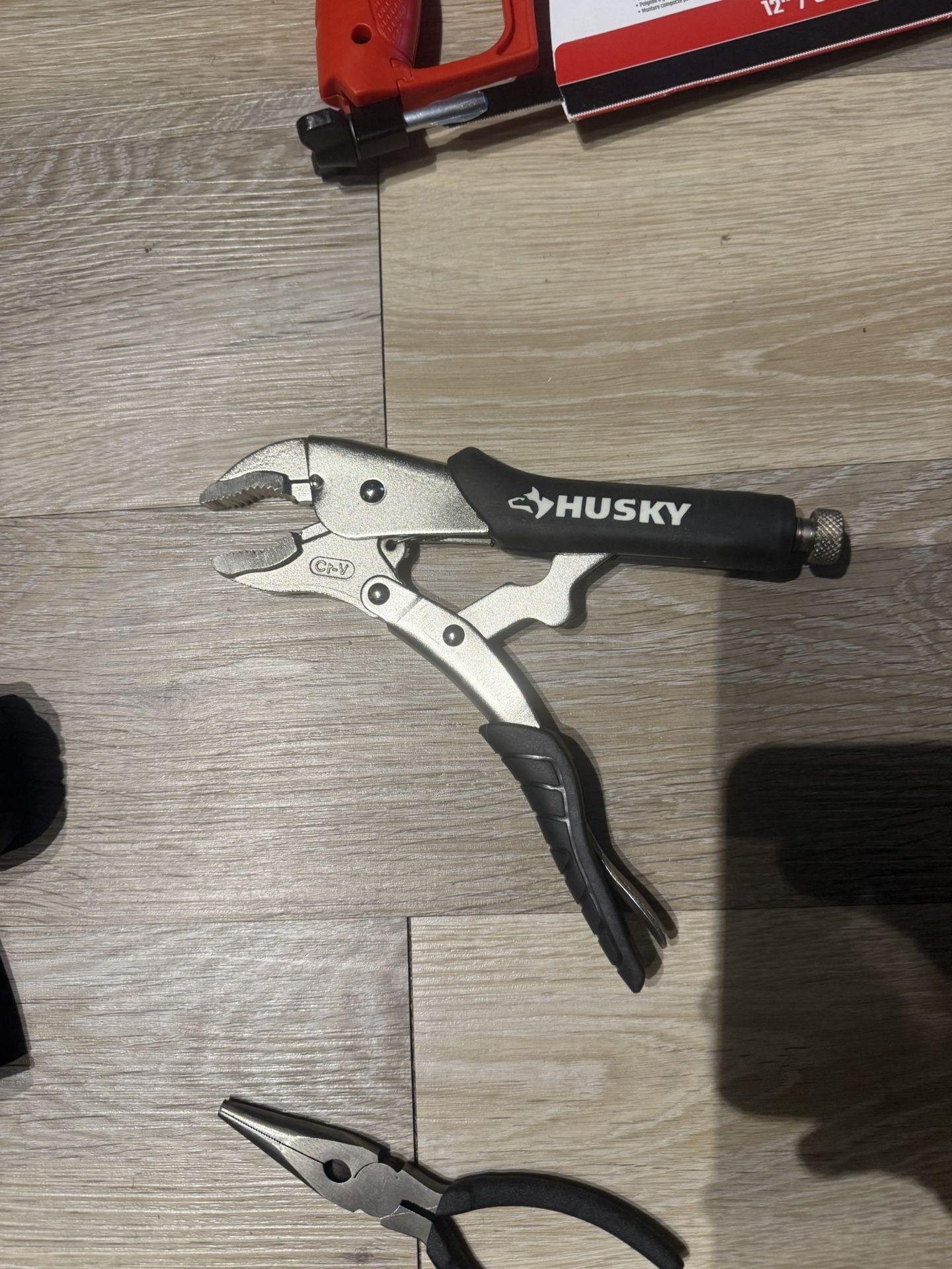 Husky 7” Curved Jaw Locking Pliers with Rubber Grip