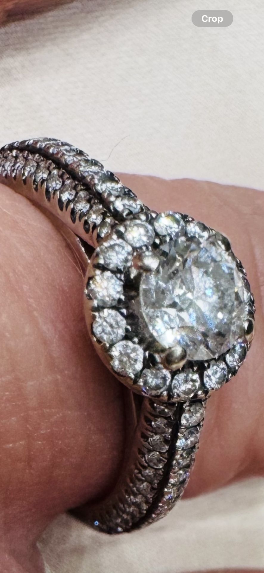 Vera Wang Diamond Engagement Ring w/ Accents 14K White Gold