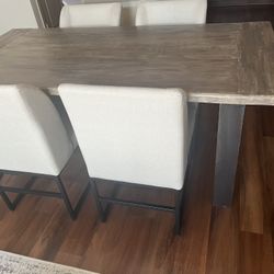 Custom Dining Table- Wood With Metal Base 