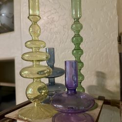 Anthropologie Bauble Glass Candle Holder