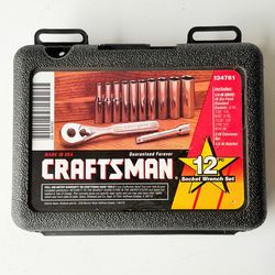 🇺🇸 Craftsman Tools USA 34781 NEW (12pc) SAE 1/4” Drive Socket Ratchet Set (New)