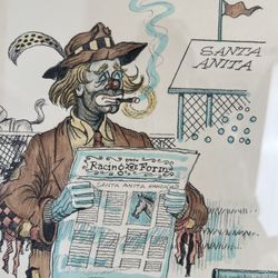 Limited Edition Original Hand-Colored “Two Dollar Bettor” Clown Lithograph George Crionas (143/175)