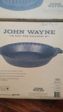 Dwell Six John Wayne Cast Iron Cookware 10.25 Pie Pan 