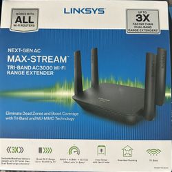 Linksys Next Gen AC Max Stream Tri Band Wifi extender 