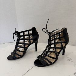 Nine West Black Lace-Up Heels