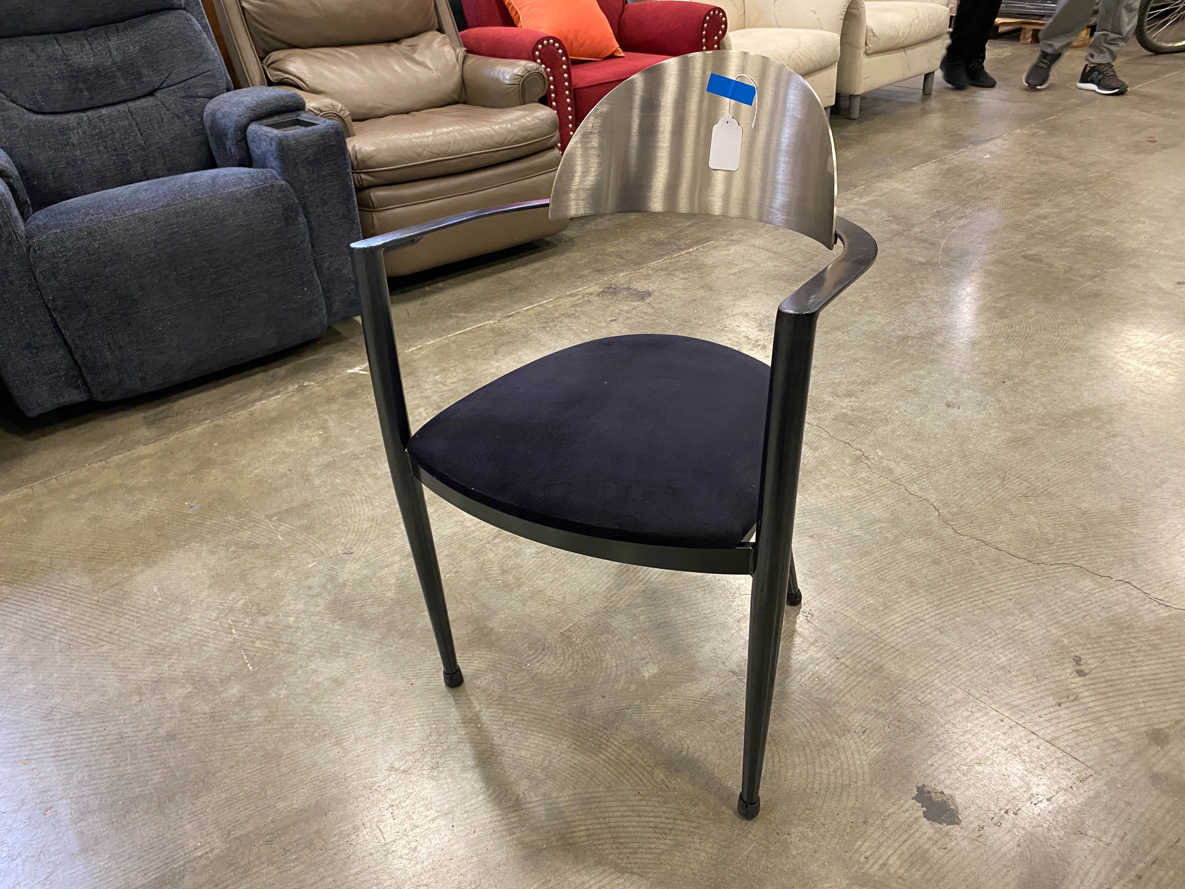 Italian Style Polished Heavy Metal Dining Chair
