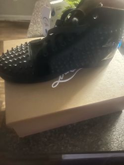 All black red bottoms size 46