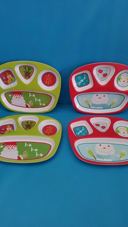 Christmas kids compartment plates