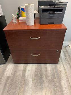 Two drawer file cabinet with the key