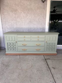 Beautiful Sage Green Dresser with Gold Hardware