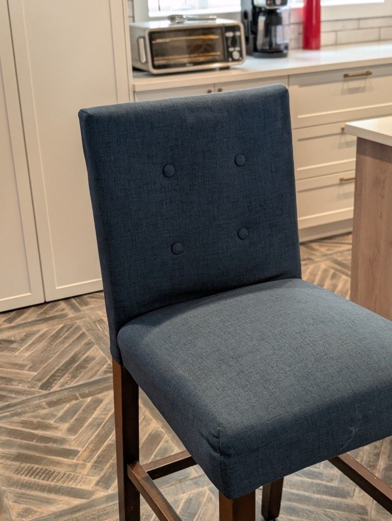 3 navy blue bar stools - 29" Height