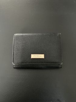 Black Furla Trifold Wallet With Coinpouch