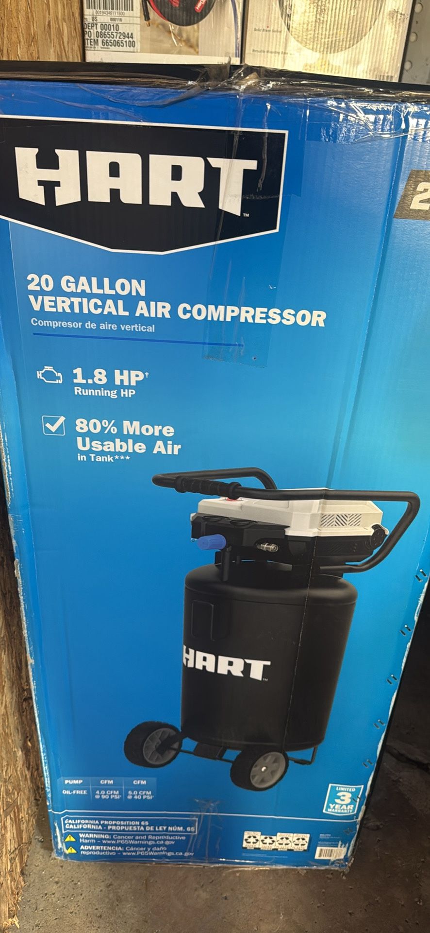 Hart 20 Gallons Vertical Air Compressor