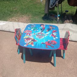 Paw Patrol Table Two Chairs With Middle Storage 