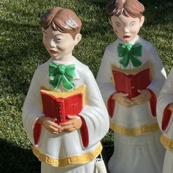 Christmas Vintage Blow Molds Carolers Bundle Of 2 Boys 