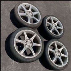 4 — 205/45r17 4x100 4x3.94 Stock Enkei Scion Xa Xb Ia Echo Miata Civic  Fit Corolla Wheels Rims Good 90% Treads Tires!!!!!!!!!!!