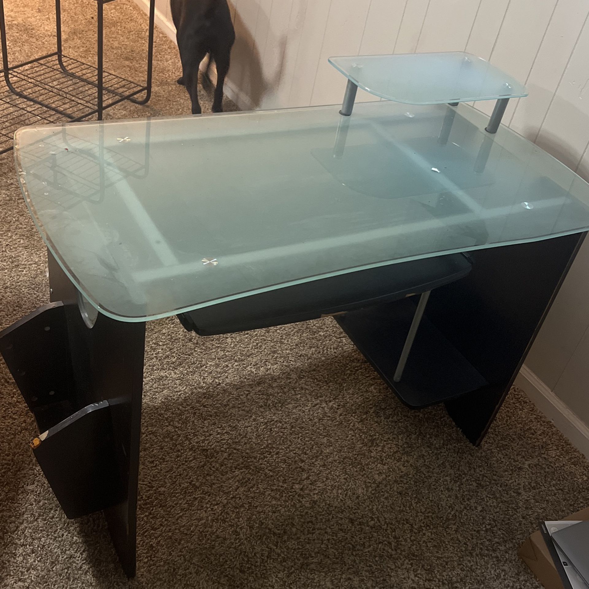 FREE GLASS TOP DESK Pick Up Today Only