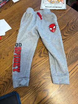 Toddlers Gray Cotton-blend Marvel Spiderman Joggers Graphic Prints Sz 5