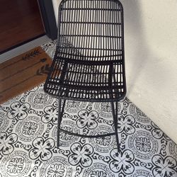 4 X Modern Black Rattan Counter Height Stools
