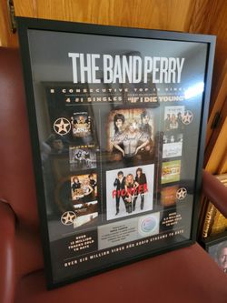 THE BAND PERRY RIAA AWARD PLAQUE DISPLAY RECORD 