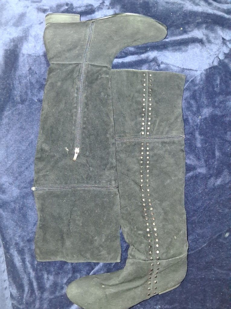 41/11 EXTREME Knee High Zip Up Sude Boots Size 6