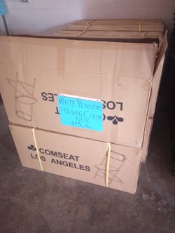 Brand New White Plastic Folding Chairs For Sale 