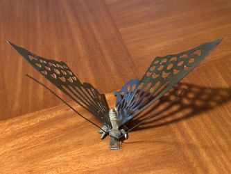 Vintage Mid Century Brass Butterfly Wall Decor Accent  6”H x 8”L x 4”W