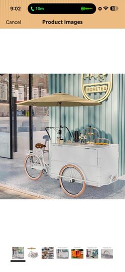 NWT White Vendor cart bike