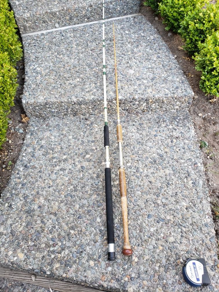 Eagle claw Ocean Eagle heavy trolling rod and other vintage fishing pole