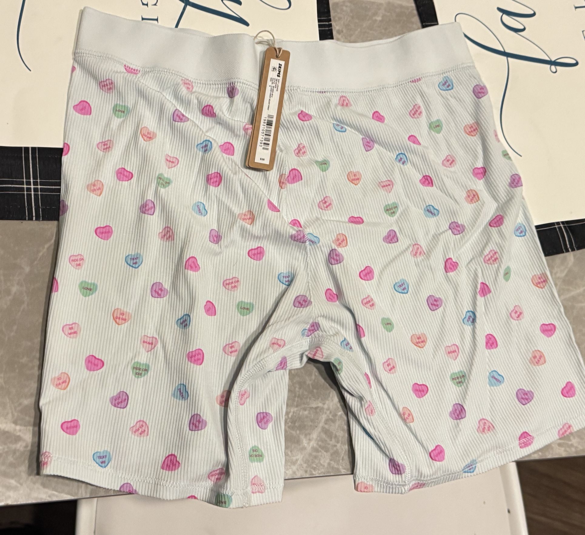 Skims Women’s Shorts RARE Candy Hearts Ribbed Medium