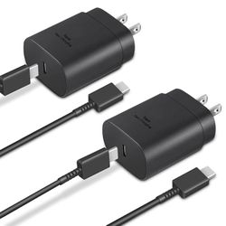 2-Pack 25W USB-C Super Fast Chargers + 6FT Cables – For Samsung Galaxy & iPhone 15/16