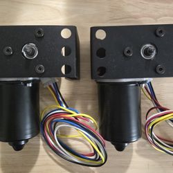 2 Electric DC Hobby Wiper Motors with Mounting Brackets and Wiring 
