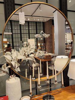 West Elm 48 Inch Metal Frame Round Mirror