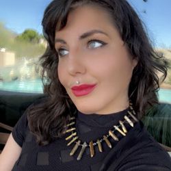 « Gold » Plated Quartz With Crystal Necklace 