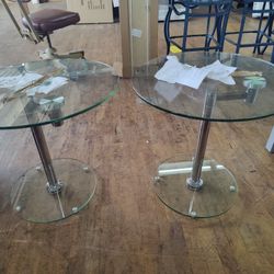Upscale Glass Swivel End Tables