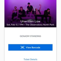 Unwritten Law Tickets  2/17/2024