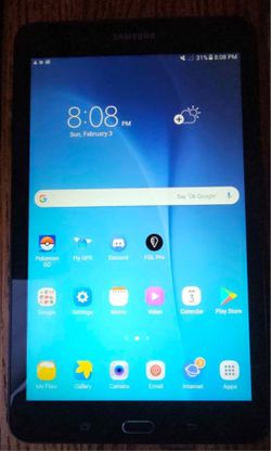 Samsung Galaxy Tab E 16GB, 8 inch screen, Android OS.
Bonus a 32gb micro sd for extra storage!