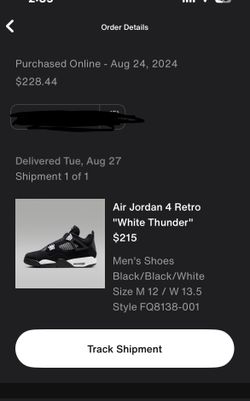 Jordan 4 White thunder