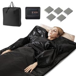 Infrared Sauna Blanket for Home Use with Arm Sleeves Wraps and Carry Bag