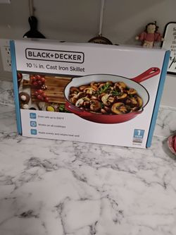 Cast iron,  enameled skillet. New in box.