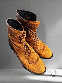 Ariat Men’s Lace-Up Leather Boots – Size 11.5D – Distressed Brown