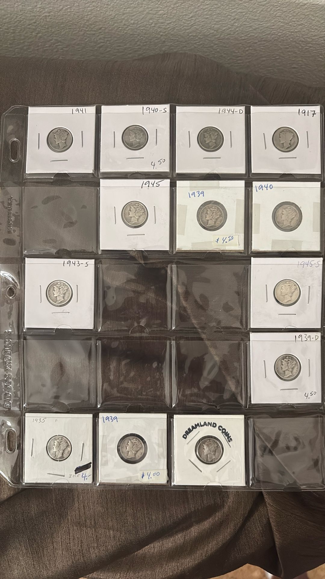 Vintage Silver Mercury Dimes